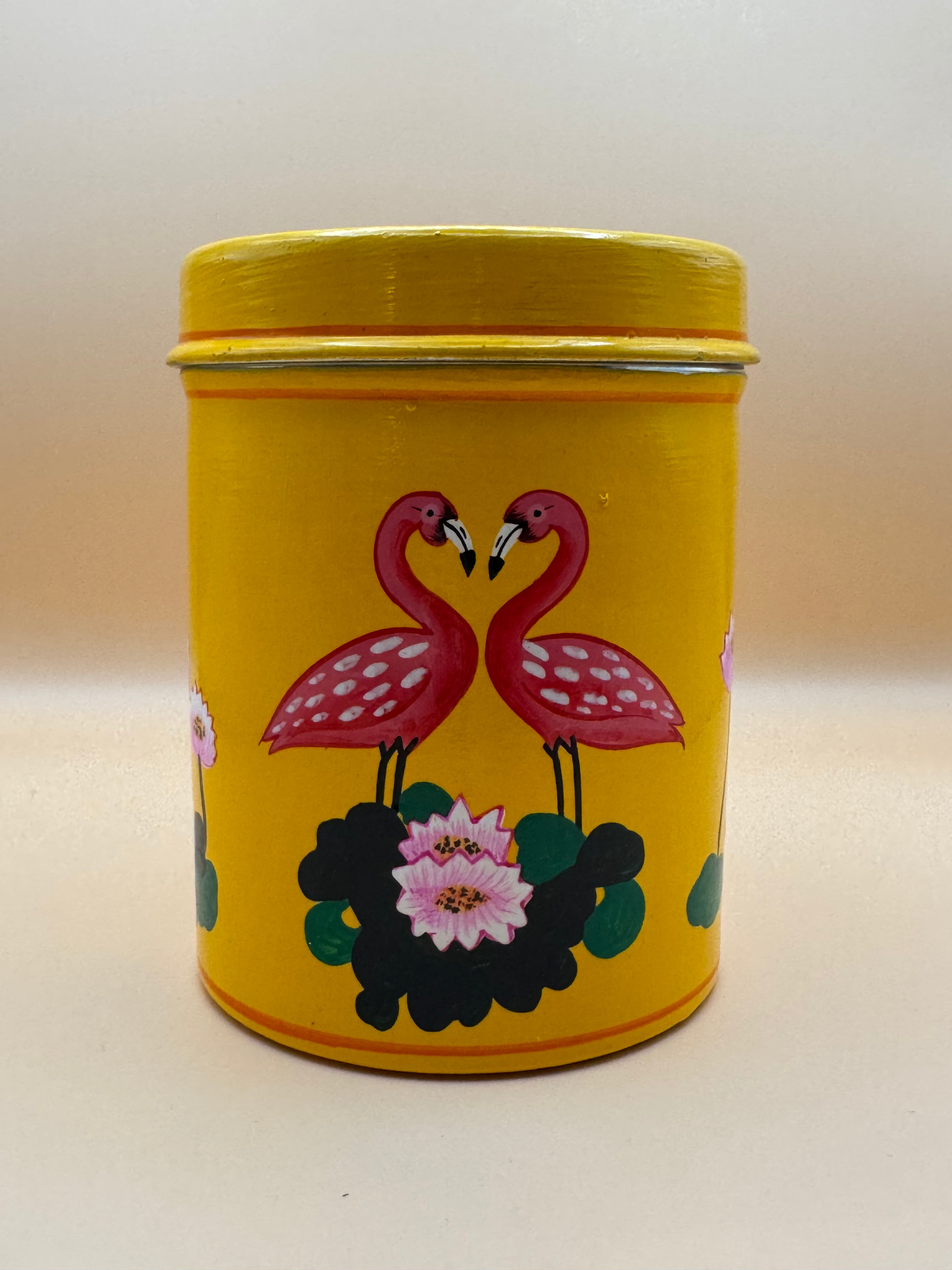 Boite à thé yellow flamingo