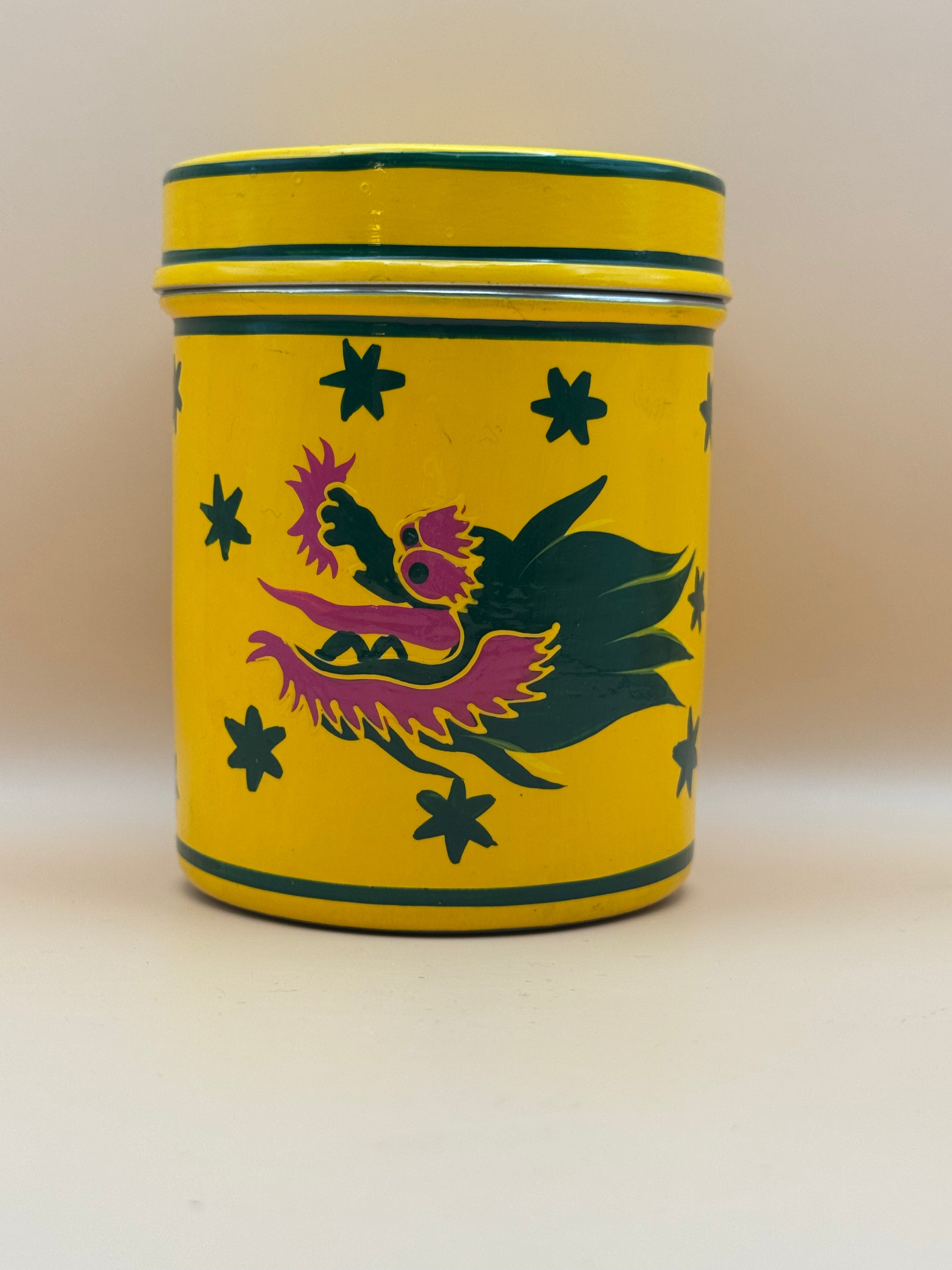 Boite à thé dragon jaune
